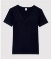 Tričko s výstřihem do "V" z bio bavlny (modrá)